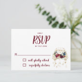 Truck Burgundy Wedding RSVP Kaartje (Staand voorkant)