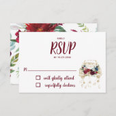 Truck Burgundy Wedding RSVP Kaartje (Voorkant / Achterkant)