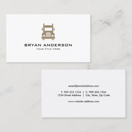 Truck Business Card Visitekaartje (Voorkant / Achterkant)