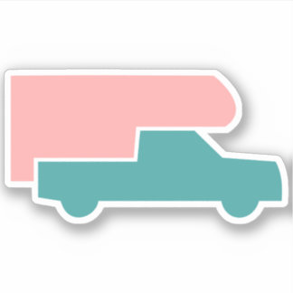  Truck Camper - Leuke kleuren Sticker