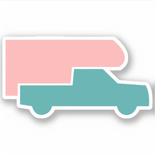 Truck Camper - Leuke kleuren Sticker (Voorkant)