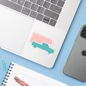 Truck Camper - Leuke kleuren Sticker (Laptop met iPhone)