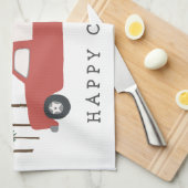 Truck Camping RVing Motorhome Red Trees Whimsical Theedoek (Quarter Fold)