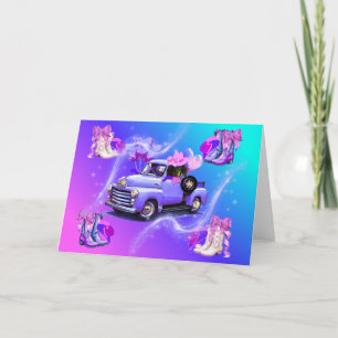 Truck Cowgirl Boots & Weenie Dog Kaart