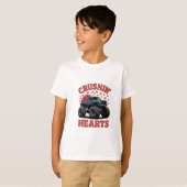 Truck Crushin’ Hearts Kids T-Shirt – Cute Valentin (Voorkant volledig)