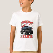 Truck Crushin’ Hearts Kids T-Shirt – Cute Valentin (Voorkant)