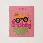 "TRUCK CRUSHING EIGS" GEPUBLICEERD. LEGPUZZEL (Verticaal)