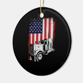 Truck Driver American Flag Trucker Gift Keramisch Ornament (Links)