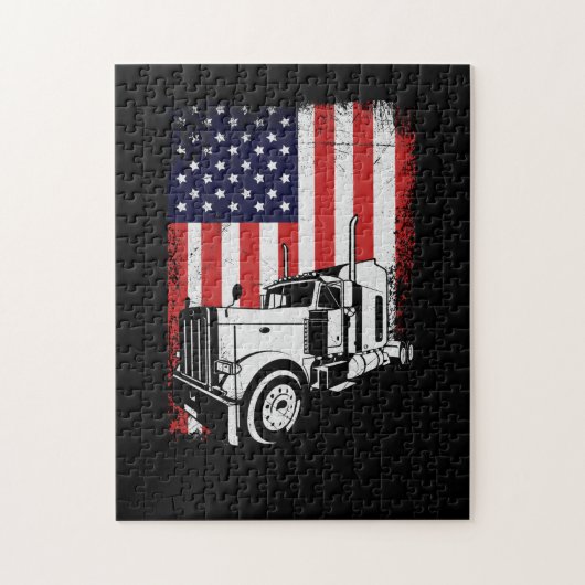 Truck Driver American Flag Trucker Gift Legpuzzel (Verticaal)