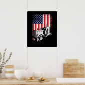 Truck Driver American Flag Trucker Gift Poster (Keuken)