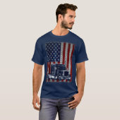 Truck Driver American Flag Trucker Gift T-shirt (Voorkant volledig)