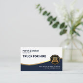 Truck Driver Blue Layer Gold Wave Logistics Visitekaartje (Staand voorkant)