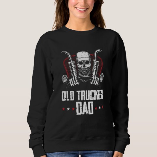 Truck Driver Dad Trucking  Big Rig Old Man Trucker Trui (Voorkant)