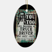 Truck Driver - Funny Retro Keramisch Ornament (Rechts)