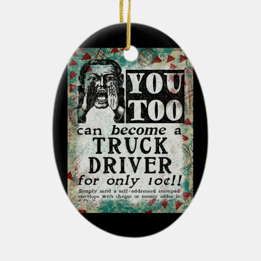 Truck Driver - Funny  Retro Keramisch Ornament (Achterkant)