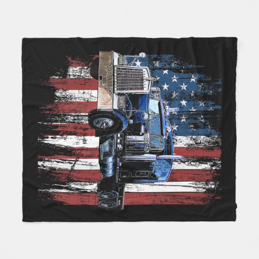 Truck Driver Gi voor vrachtwagen Truck Trucker Fleece Deken (Voorkant (Horizontaal))