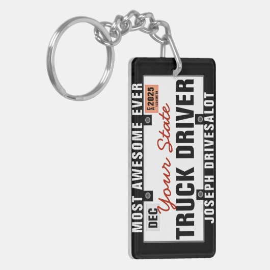 Truck Driver License Bord Funny Sleutelhanger (Voorkant Links)