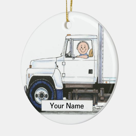 Truck Driver - Male Keramisch Ornament (Links)