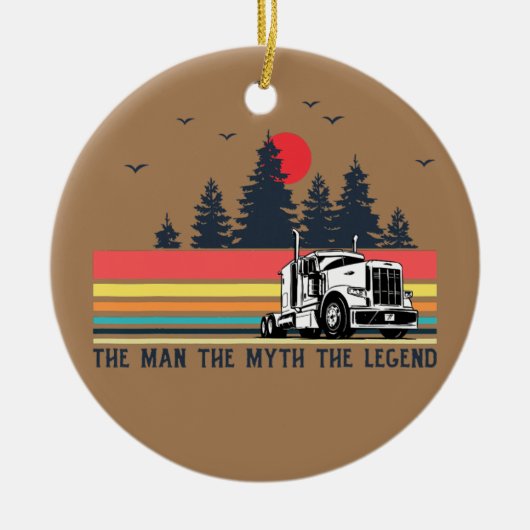Truck Driver Mechanic Dad Trucker Vader's Keramisch Ornament (Voorkant)