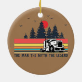 Truck Driver Mechanic Dad Trucker Vader's Keramisch Ornament (Achterkant)