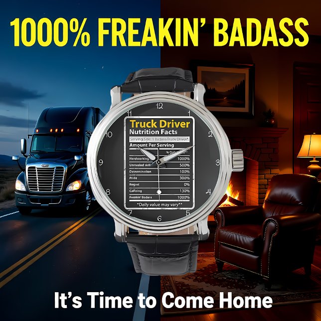 Truck Driver: Nutrition Facts Daily Horloge (Creator heeft geüpload)