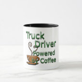 Truck Driver Powered by Coffee Mok (Midden)