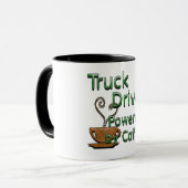 Truck Driver Powered by Coffee Mok (Voorkant links)