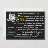 Truck Driver’s Survival Kit Funny & Thoughtful  Bedankkaart (Voorkant)