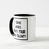 Truck Driver Super Talent. Mok met twee toonkoffie (Voorkant links)