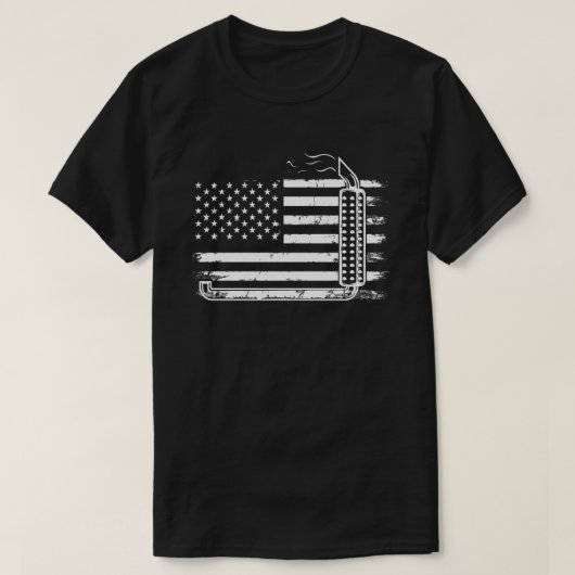 Truck Driver USA American Flag Trucker Smoke Stack T-shirt (Design voorkant)