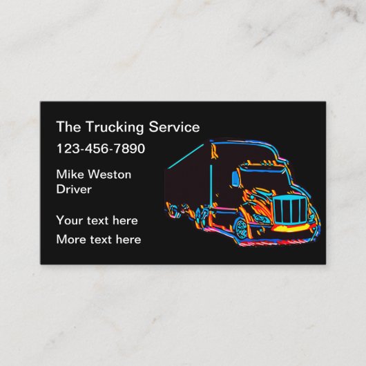 Truck-driver voor Cool Trucking Service Visitekaartje (Voorkant)