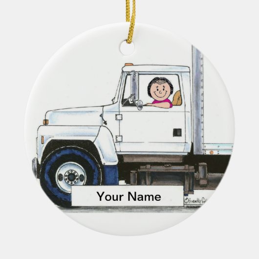 Truck Driver - Vrouw Keramisch Ornament (Voorkant)