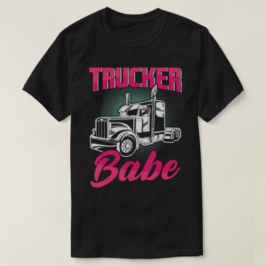Truck Driver Woman T-S Trucker Babe Vrouw T-shirt (Design voorkant)