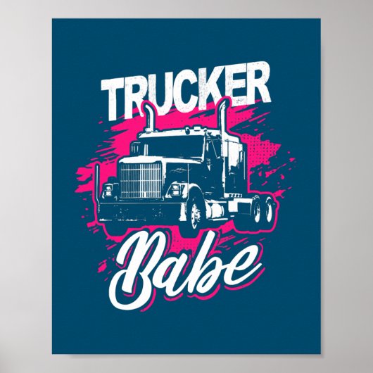 Truck Driver Woman Trucker Traucker Poster (Voorkant)