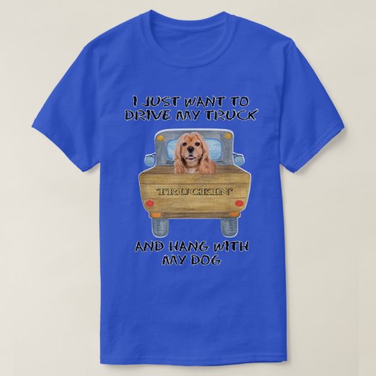 Truck Driving Dog American Cocker Spaniel  T-shirt (Design voorkant)
