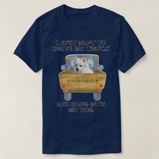 Truck Driving Dog American T-shirt (Design voorkant)