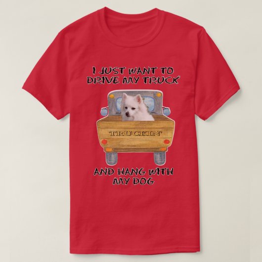 Truck Driving Dog American T-shirt (Design voorkant)