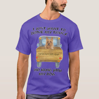 Truck Driving Dog Australian Terrier T-shirt