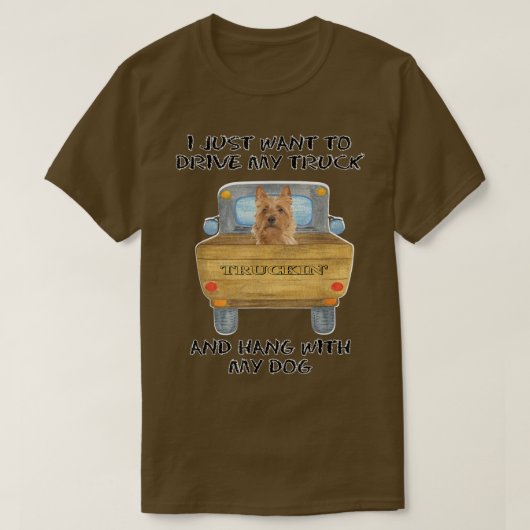 Truck Driving Dog Australian Terrier T-shirt (Design voorkant)