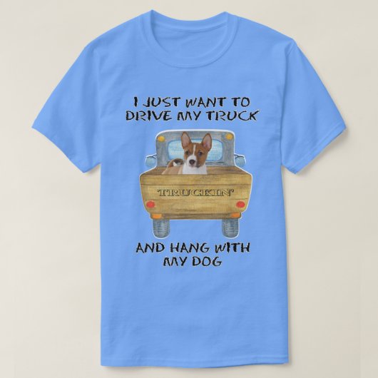 Truck Driving Dog Basenji T-shirt (Design voorkant)