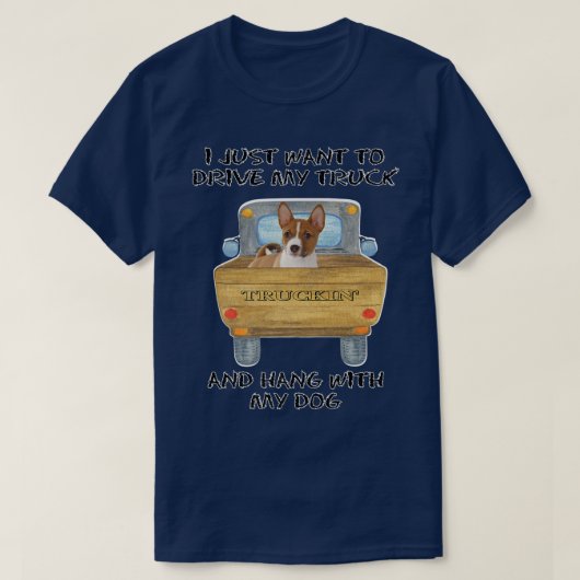 Truck Driving Dog Basenji T-shirt (Design voorkant)