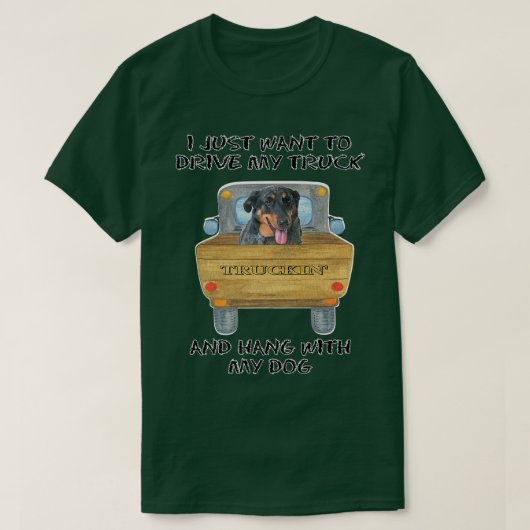 Truck Driving Dog Beauceron T-shirt (Design voorkant)