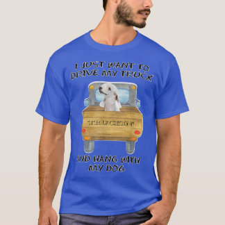 Truck Driving Dog Bedlington Terrier  T-shirt