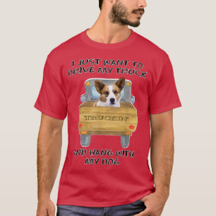 Truck Driving Dog Cardigan Welsh Corgi T-shirt