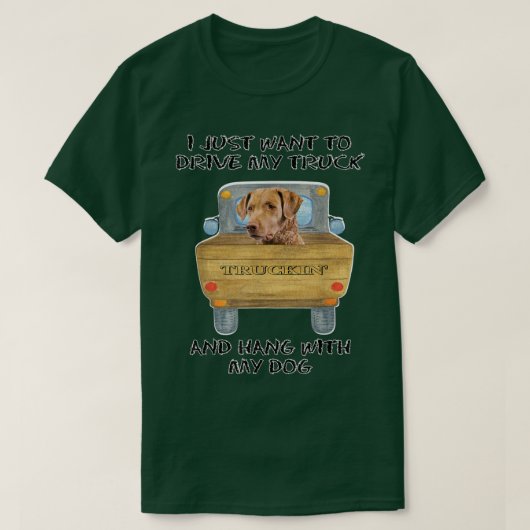 Truck Driving Dog Chesapeake Bay Retriever T-shirt (Design voorkant)