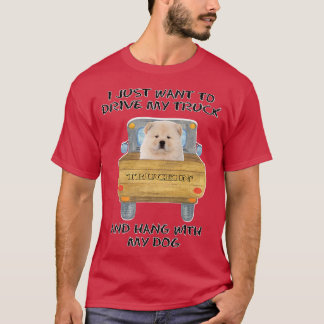 Truck Driving Dog Chow Chow T-shirt