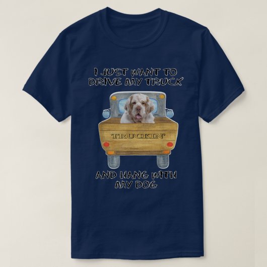 Truck Driving Dog Clumber Spaniel T-shirt (Design voorkant)