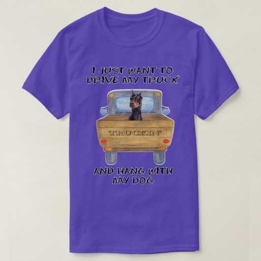 Truck Driving Dog Doberman Pinscher  T-shirt (Design voorkant)