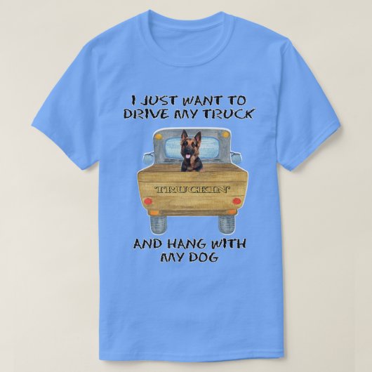 Truck Driving Dog German Shepherd T-shirt (Design voorkant)