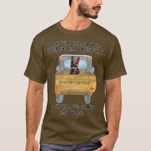 Truck Driving Dog German Shepherd T-shirt